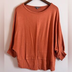 Women's Rust Orange Oversized Boat Neck Sweater by Gyft Size Medium